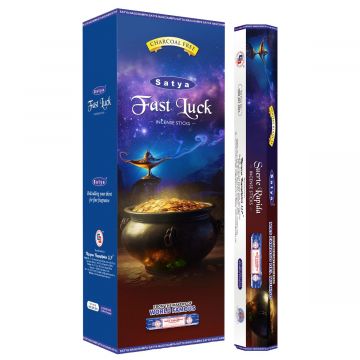 Fast Luck Incense Sticks, Satya Hex Pack - 6 Boxes x 20 Sticks